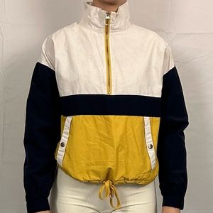 Forever 21 yellow blue white windbreaker